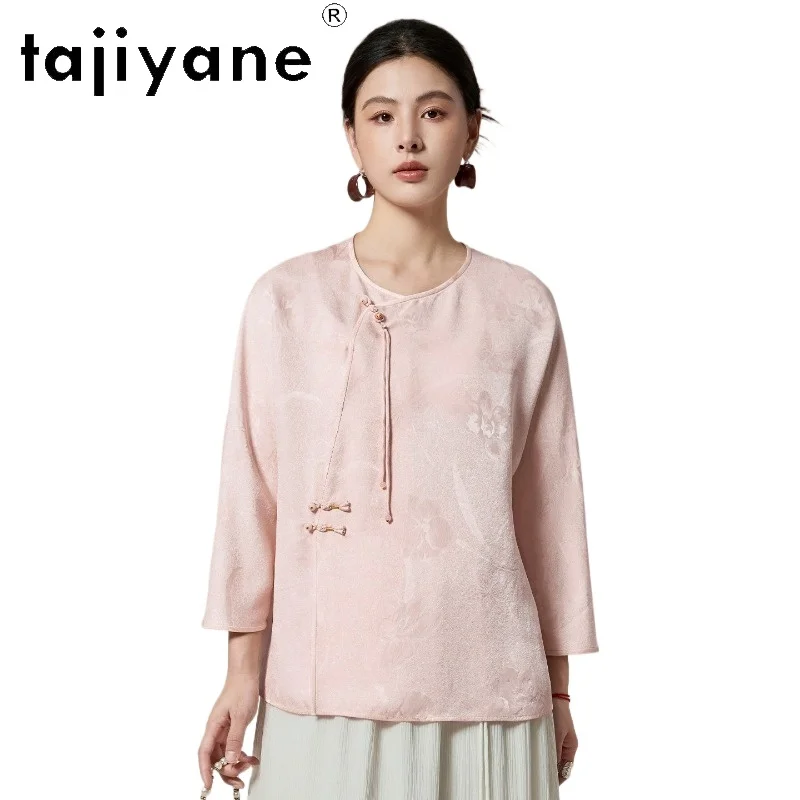 TAJIYANE 93.2% Mulberry Silk Women's Blouses and Shirts Loose Blouse Women Summer Tops for Women Clothing Chinese Style Camisas
TAJIYANE 93.2% Mulberry Silk Women's Blouses and Shirts Loose Blouse Women Summer Tops for Women Clothing Chinese Style Camisas