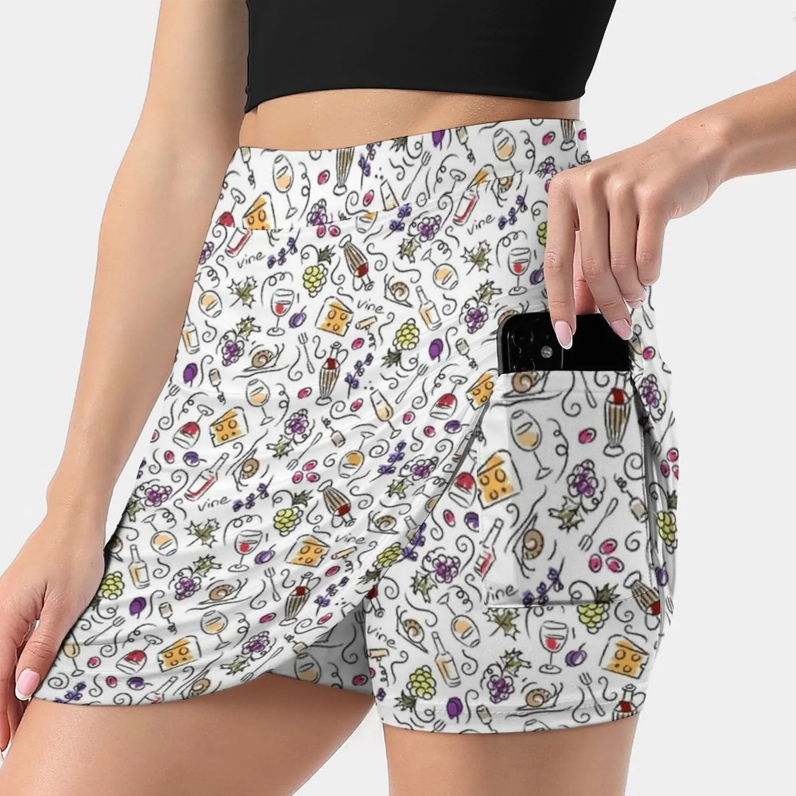 Wine Pattern Women's skirt Sport Skort Skirt With Pocket Fashion Korean Style Skirt 4Xl Skirts Vector Wine Grapes Drink Juice
Wine Pattern Women's skirt Sport Skort Skirt With Pocket Fashion Korean Style Skirt 4Xl Skirts Vector Wine Grapes Drink Juice
