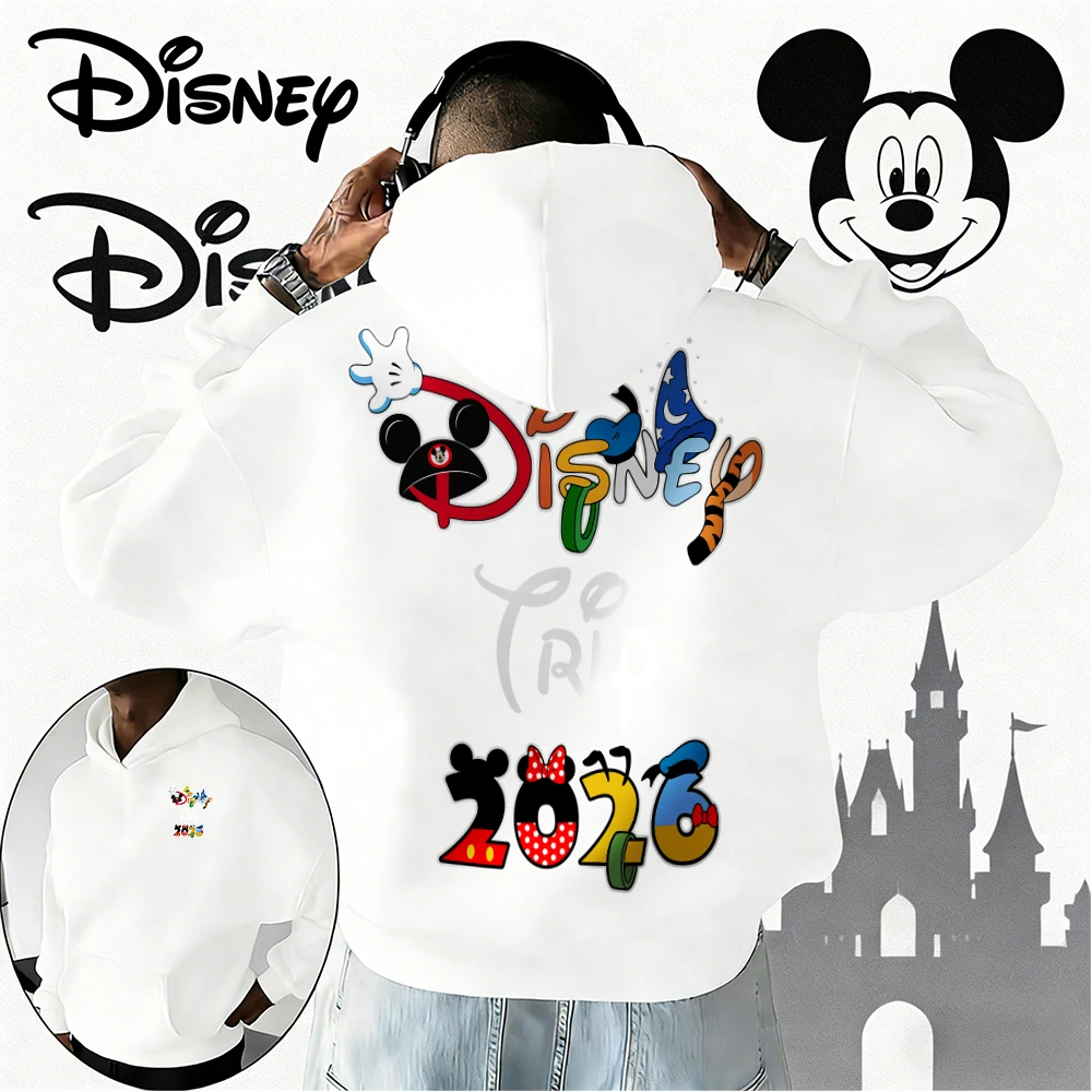 Осень/зима 2026, толстовка с рисунком замка Микки Диснея, мужская модная уличная хлопковая теплая толстовка, свободное повседневное пальто унисекс
Осень/зима 2026, толстовка с рисунком замка Микки Диснея, мужская модная уличная хлопковая теплая толстовка, свободное повседневное пальто унисекс