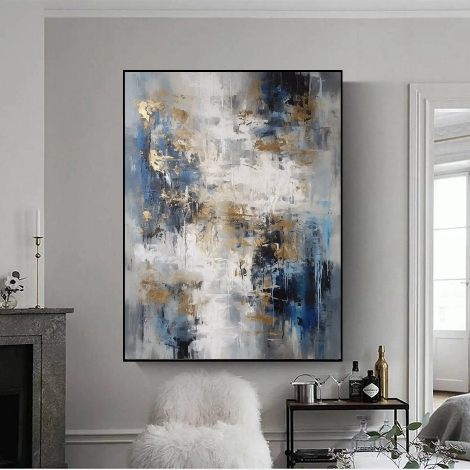 Large Grey Blue Gold Abstract Painting Minimalist Wall Art Paintings Home Decor Hand-painted Texture Paintings Living Room Decor
Large Grey Blue Gold Abstract Painting Minimalist Wall Art Paintings Home Decor Hand-painted Texture Paintings Living Room Decor