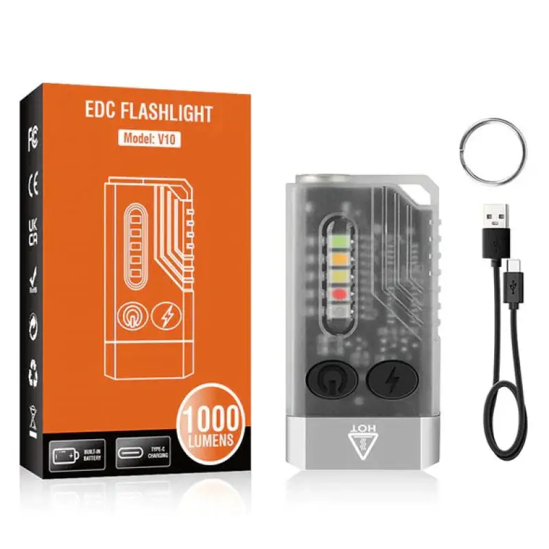 V10 EDC брелок-фонарик, портативный мини-фонарик, Type-C, перезаряжаемая работа, фонарик с магнитом, УФ-звуковой сигнал, освещение для кемпинга
V10 EDC брелок-фонарик, портативный мини-фонарик, Type-C, перезаряжаемая работа, фонарик с магнитом, УФ-звуковой сигнал, освещение для кемпинга