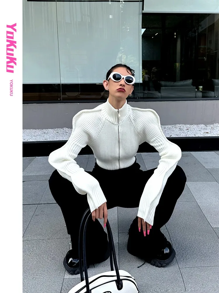 Yikukuu Autumn Winter Knitted Open Cardigan Women's Wave Sleeve Zipper Curved Bead Sweater Jacket Sweet Style Bamboo Cotton
Yikukuu Autumn Winter Knitted Open Cardigan Women's Wave Sleeve Zipper Curved Bead Sweater Jacket Sweet Style Bamboo Cotton