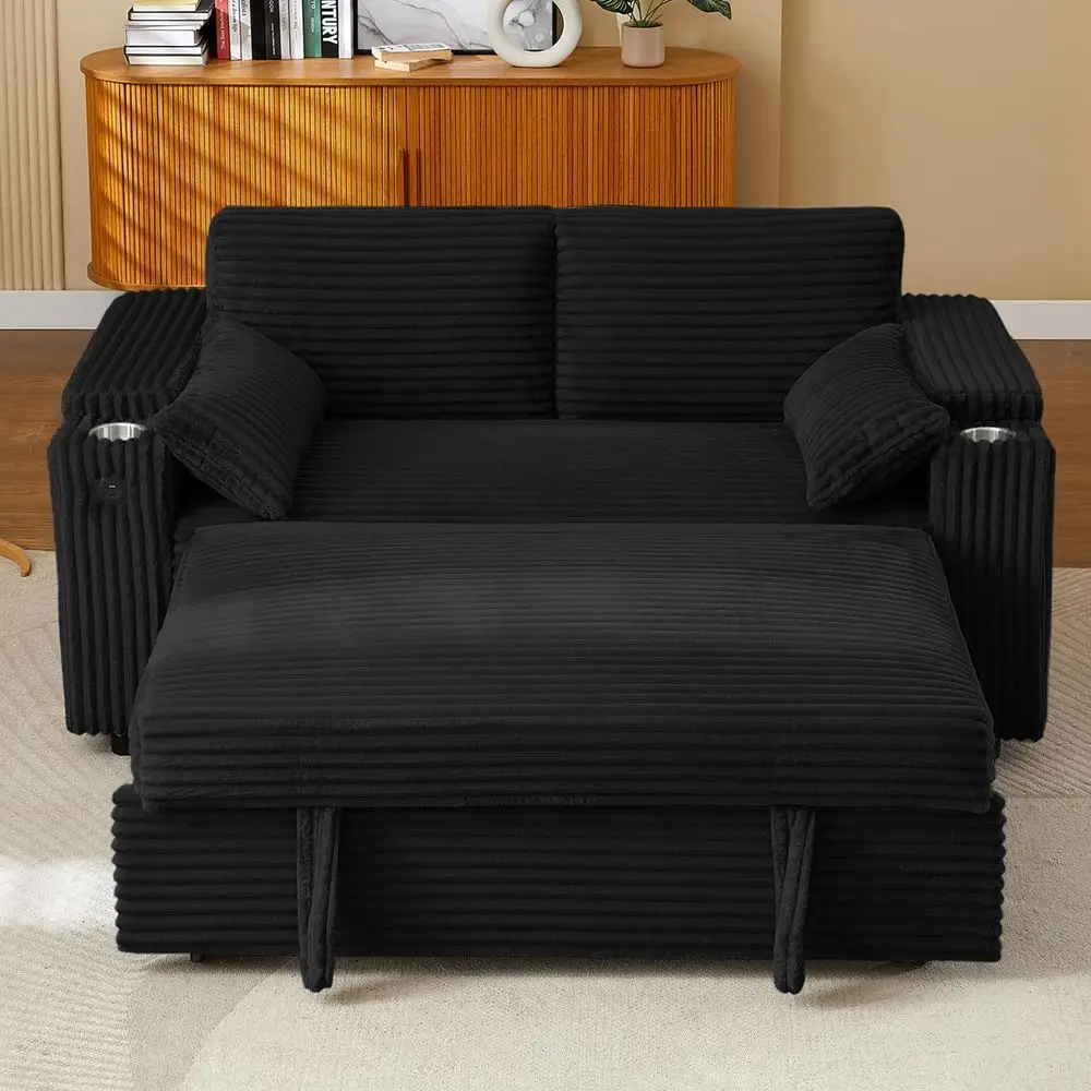 Corduroy Sofa Bed with USB Charging Port amp Cup Holders, 68.11 Foldable Sleeper Chair with Armrests amp Pillows, 3in1 Floor Fu
Corduroy Sofa Bed with USB Charging Port amp Cup Holders, 68.11 Foldable Sleeper Chair with Armrests amp Pillows, 3in1 Floor Fu