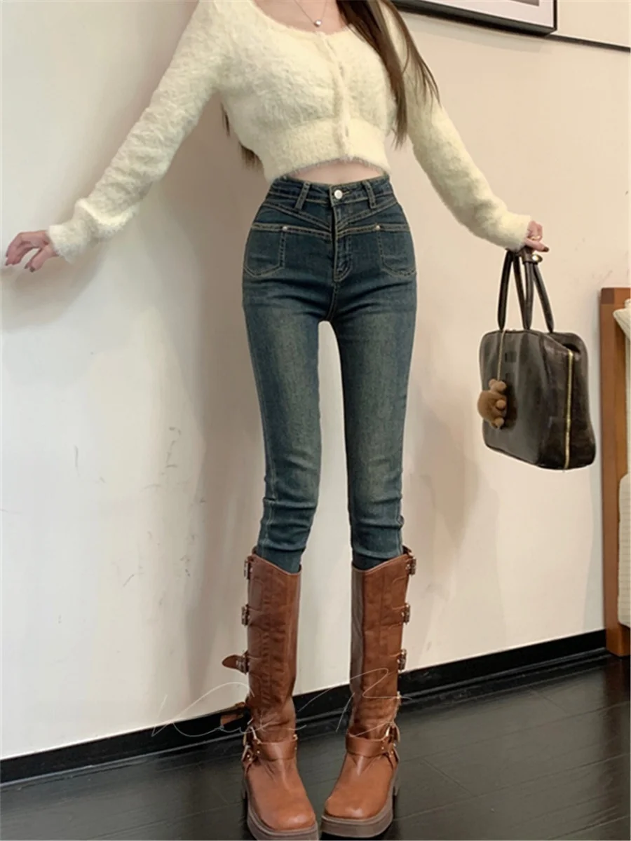 Retro High Waist Stretchy Slim Fit Jeans Women's Sexy Trendy Versatile Nine Point Denim Pants Cotton Elastic Fabric
Retro High Waist Stretchy Slim Fit Jeans Women's Sexy Trendy Versatile Nine Point Denim Pants Cotton Elastic Fabric