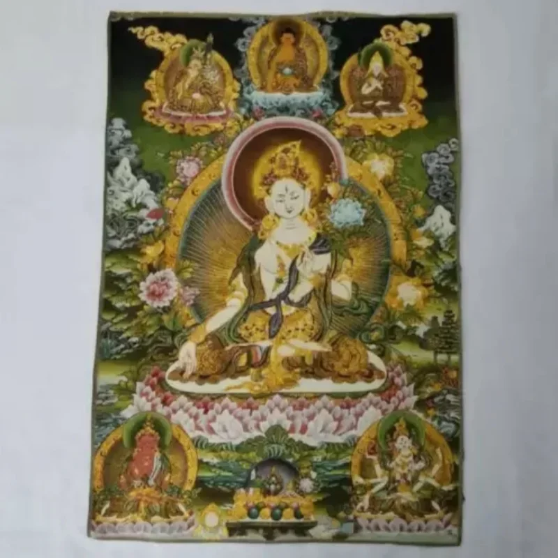 Tibet Tibetan Cloth Silk White Tara spirit of Compassion Goddess Tangka Thangka
Tibet Tibetan Cloth Silk White Tara spirit of Compassion Goddess Tangka Thangka