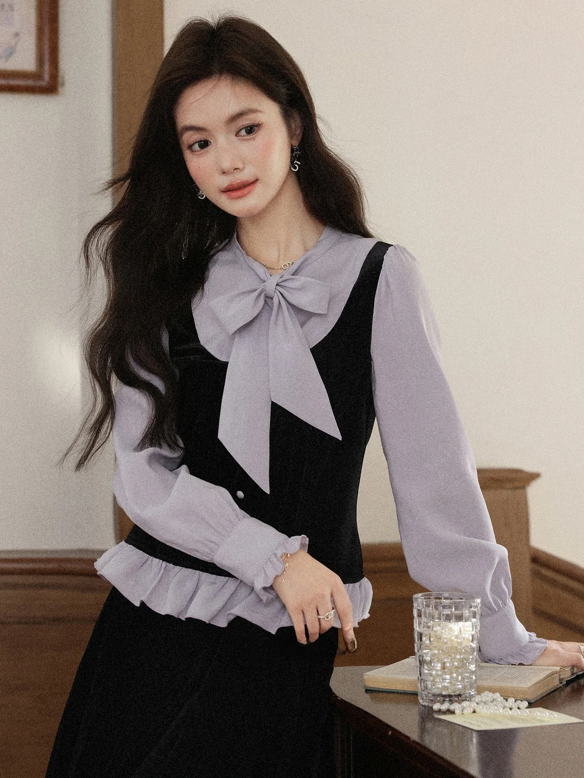 Ele Purple Long Sve Женский модный уникальный осенний топ высокого класса с воротником свободного кроя
Ele Purple Long Sve Женский модный уникальный осенний топ высокого класса с воротником свободного кроя