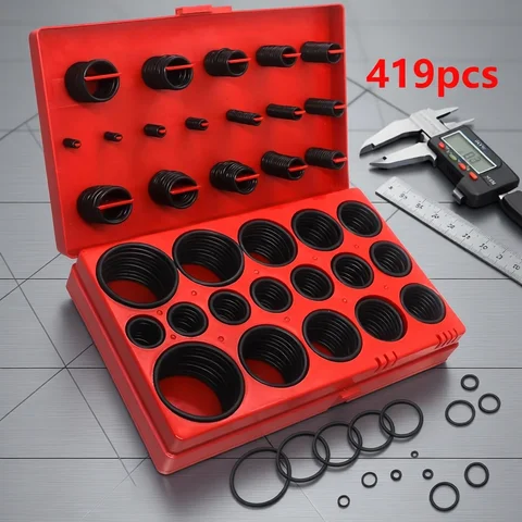 419/225PCS Set Universal O-Ring Assortment 32 Size Nitrile Rubber Ring Seal O Ring Gasket for Plumbing Automotive Faucet Repair