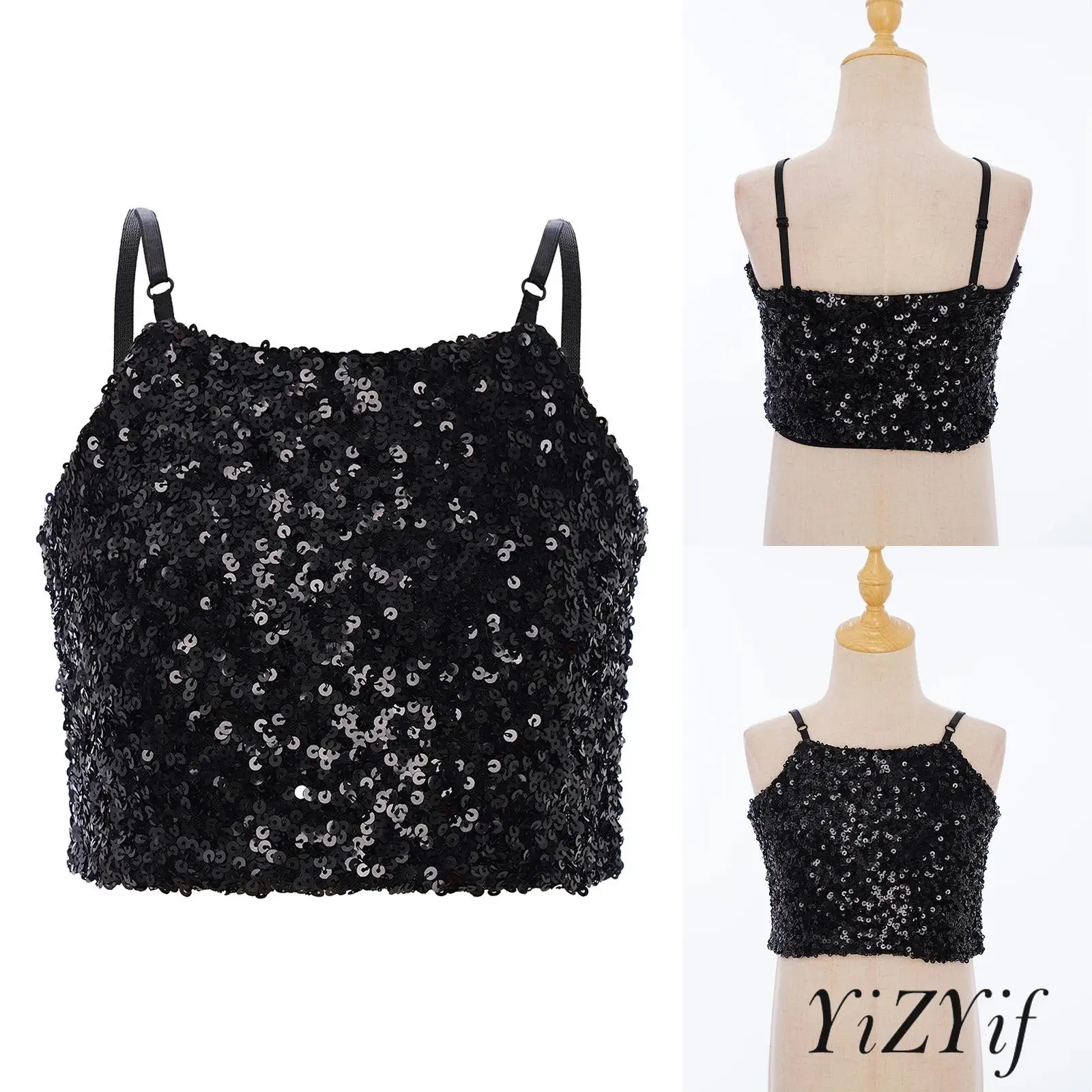 Kids Girls Sparkling Sequins Camisole Sleeveless Crop Vest Top for Party Banquet Jazz Latin Dance Stage Performance Costume
Kids Girls Sparkling Sequins Camisole Sleeveless Crop Vest Top for Party Banquet Jazz Latin Dance Stage Performance Costume