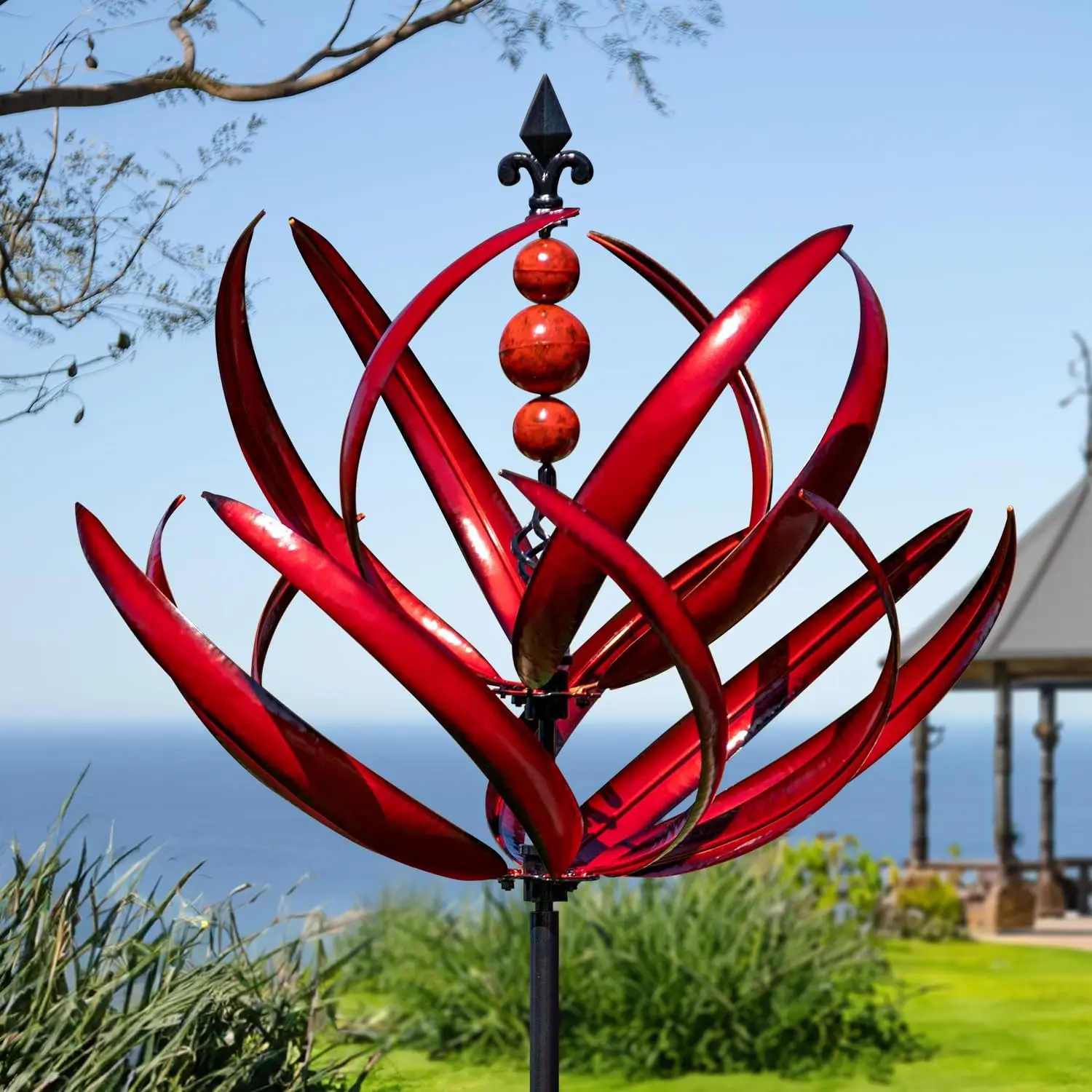 Large Burgundy Lotus Kinetic Wind Spinner For Outdoor Garden Yard Decor
Large Burgundy Lotus Kinetic Wind Spinner For Outdoor Garden Yard Decor