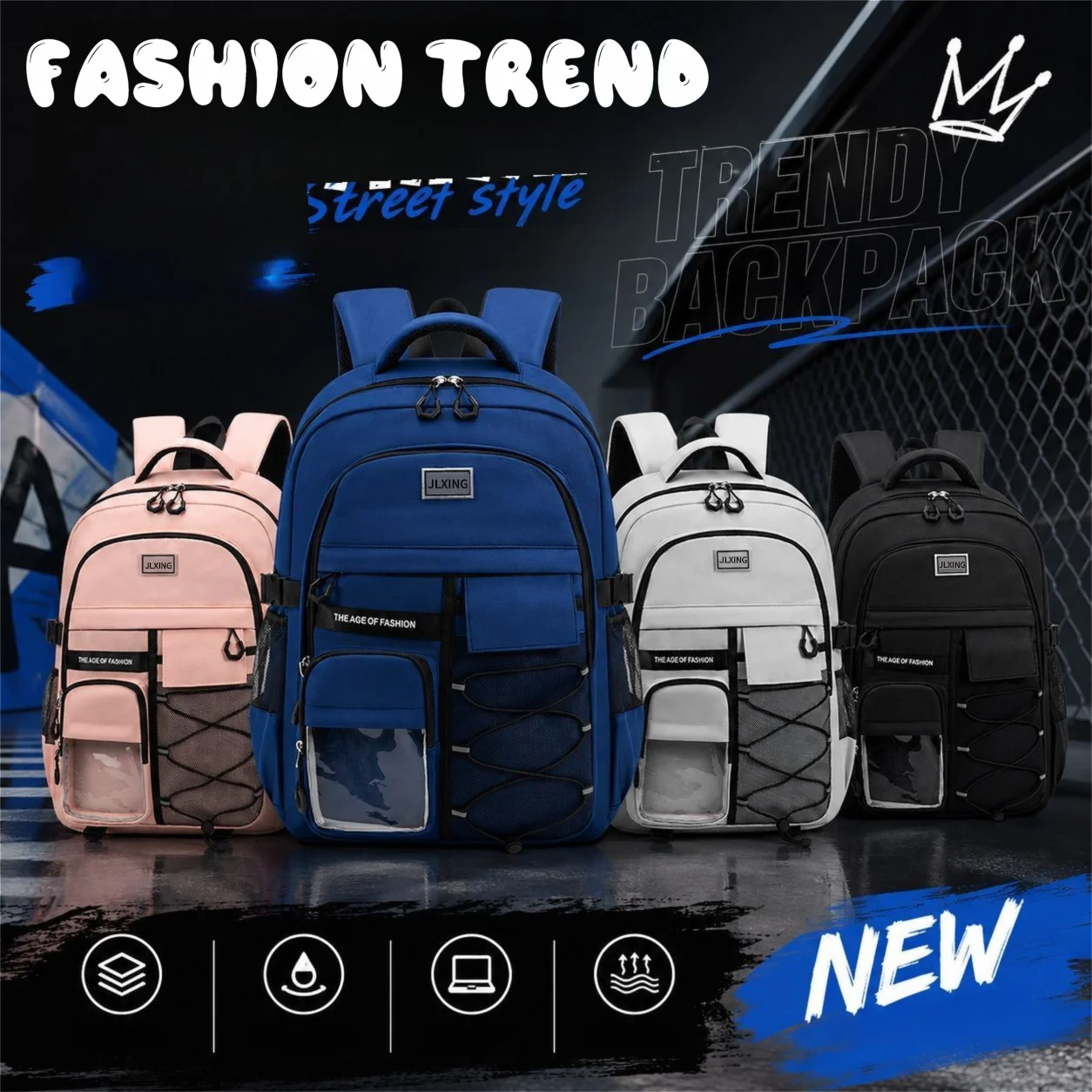 Fashion Casual Student Backpack Ergonomic Breathable Waterproof Schoolbag Large Capacity Daypack For School Travel
Fashion Casual Student Backpack Ergonomic Breathable Waterproof Schoolbag Large Capacity Daypack For School Travel