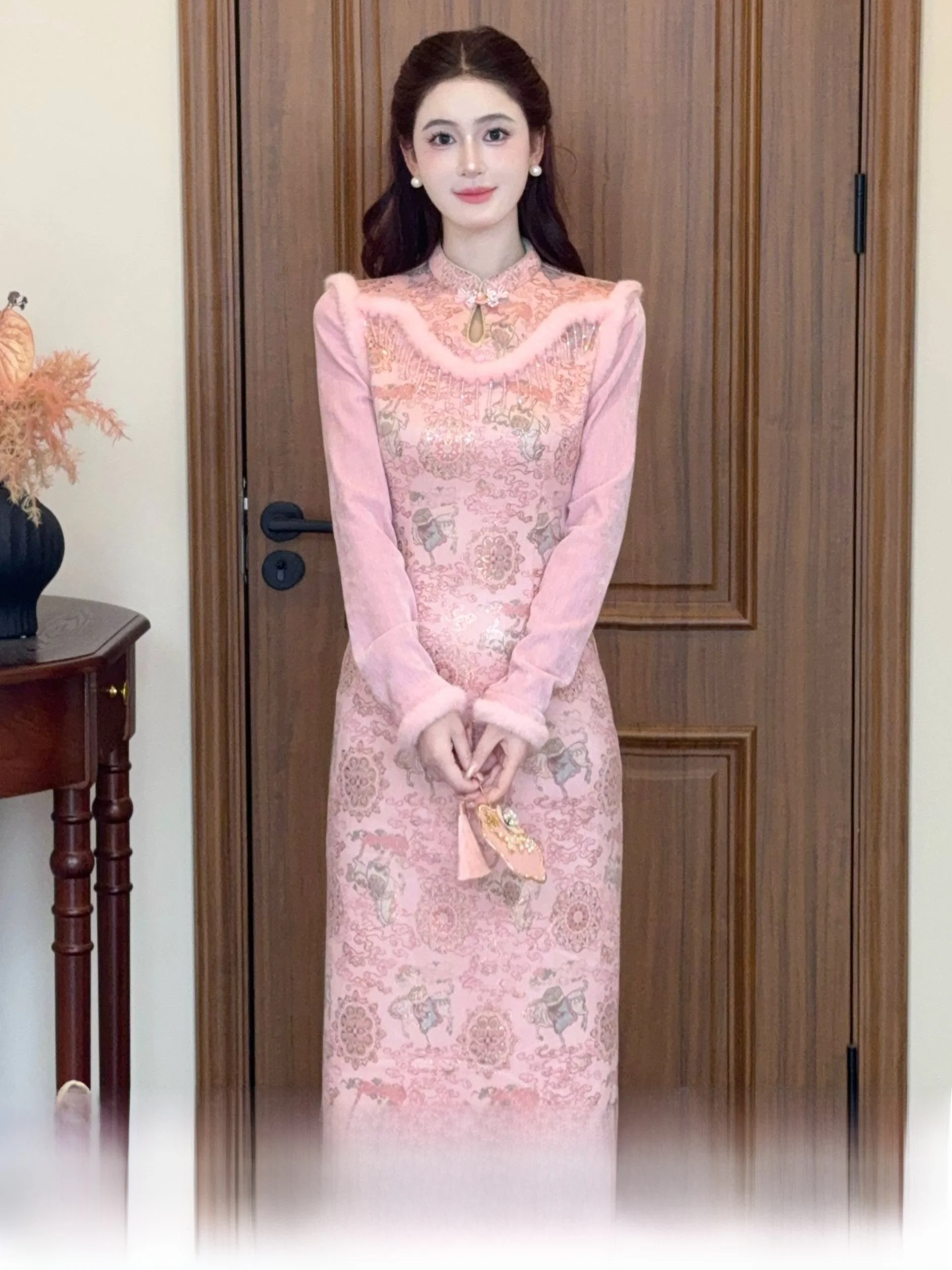 Lili Chinese Sle Girls Dr Pink National Trend Fake Two-Piece Qipao Winter Long Sve High Waist A-Line Skirt Dr
Lili Chinese Sle Girls Dr Pink National Trend Fake Two-Piece Qipao Winter Long Sve High Waist A-Line Skirt Dr
