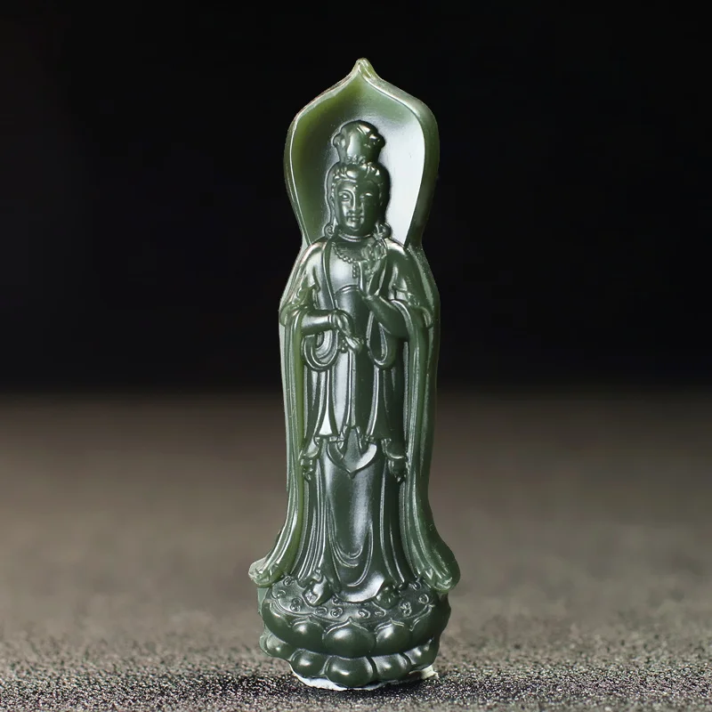 Xinjiang Hetian Jade Guanyin Pendant Natural Genuine Sapphire Station Guanyin Jade Pendant Men's Pendant Jewelry Jade Belt Certi
Xinjiang Hetian Jade Guanyin Pendant Natural Genuine Sapphire Station Guanyin Jade Pendant Men's Pendant Jewelry Jade Belt Certi