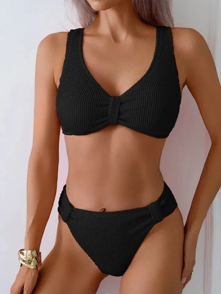 Women's 2 Piece Swimsuit Solid Color High Waist Bikini Set V-neck Backless Beach Vacation Bathing Suit Swimwear 2025 Summer New
Women's 2 Piece Swimsuit Solid Color High Waist Bikini Set V-neck Backless Beach Vacation Bathing Suit Swimwear 2025 Summer New