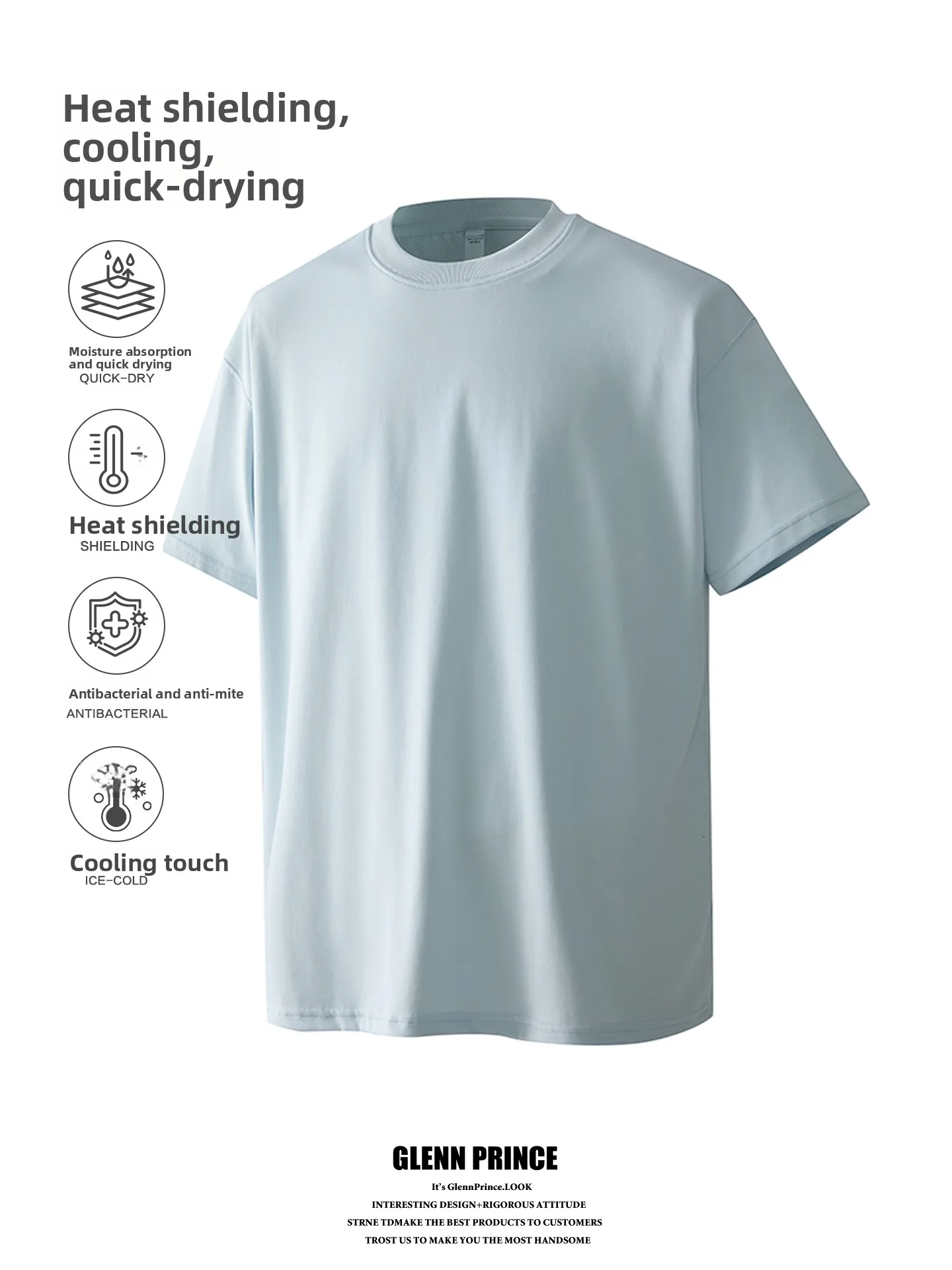 GPstudio Men's Color Short Sleeve T-shirt Summer Outdoor Quick Dry Sport Base Layer Shirt Ice Sensation round Neck Top
GPstudio Men's Color Short Sleeve T-shirt Summer Outdoor Quick Dry Sport Base Layer Shirt Ice Sensation round Neck Top