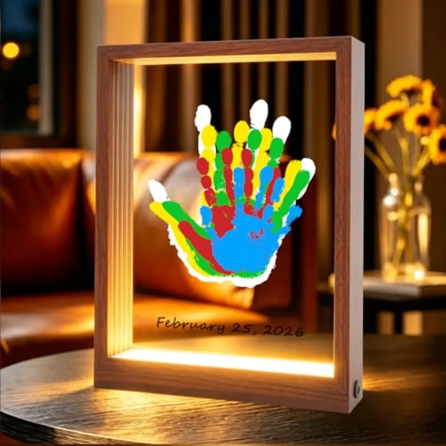 Family Handprint Kit with Light, Baby Hand and Footprint Keepsake Wooden Frame, Family Gifts for Mom, New Parents, Mother's Day
Family Handprint Kit with Light, Baby Hand and Footprint Keepsake Wooden Frame, Family Gifts for Mom, New Parents, Mother's Day