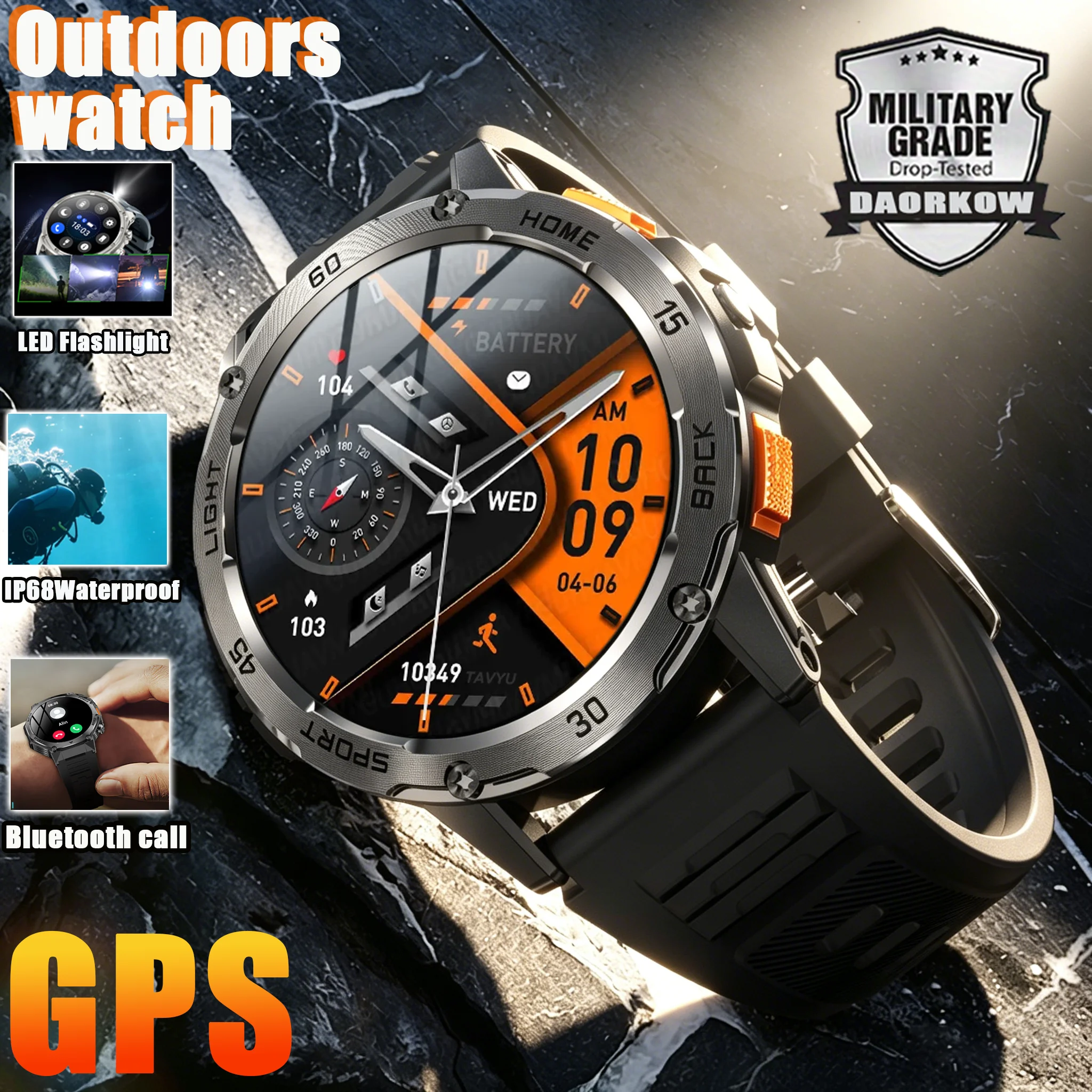 2026 New Outdoor Sports Fitness Smart watch HD Screen Bluetooth Call IP68Waterproof LED Flashlight GPS Heart Rate Large battery
2026 New Outdoor Sports Fitness Smart watch HD Screen Bluetooth Call IP68Waterproof LED Flashlight GPS Heart Rate Large battery