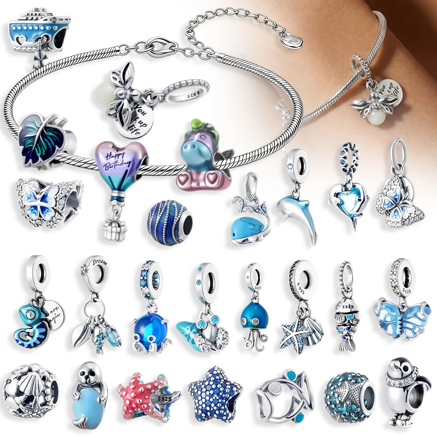 Подвески в морской тематике, серебро 925 пробы, бусины с изображением дельфина, черепахи, морской звезды, кита, пингвина, подходят для европейских браслетов, DIY украшения, подарок.
Подвески в морской тематике, серебро 925 пробы, бусины с изображением дельфина, черепахи, морской звезды, кита, пингвина, подходят для европейских браслетов, DIY украшения, подарок.