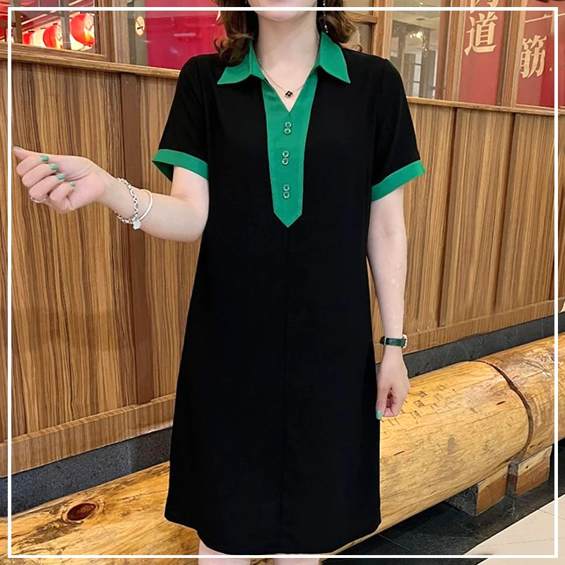 2024 New Summer Fashion Trend Commuting Minimalist Temperament Elegant Contrasting Color Lapel Loose Casual Short Sleeved Dress
2024 New Summer Fashion Trend Commuting Minimalist Temperament Elegant Contrasting Color Lapel Loose Casual Short Sleeved Dress