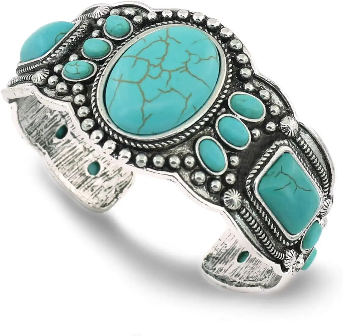 Women's Antique Rgentium Plated Base Heart Compressed Turquoise Bracelet Cuff Bangle Fashion Jewelry
Women's Antique Rgentium Plated Base Heart Compressed Turquoise Bracelet Cuff Bangle Fashion Jewelry