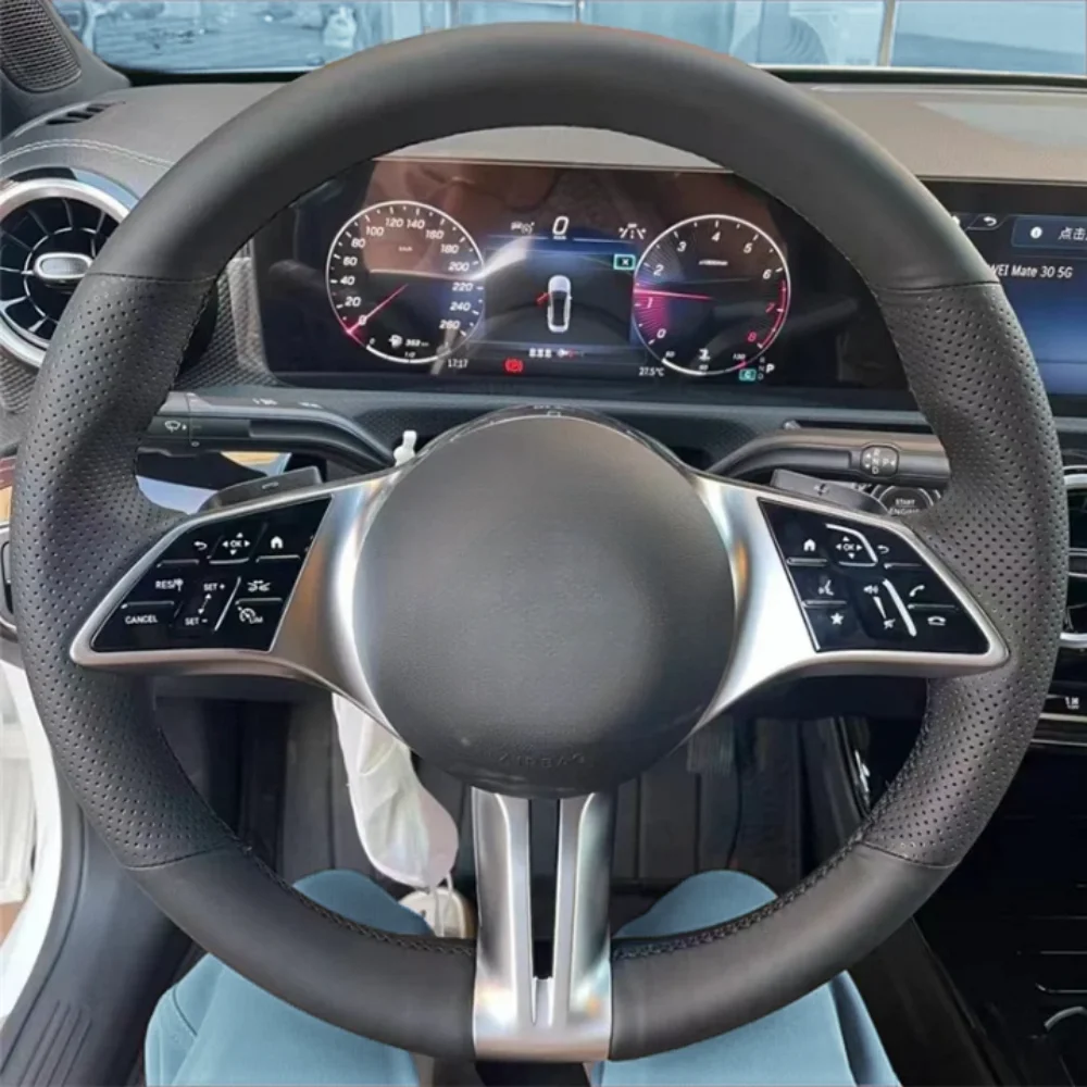 Black Car Steering Wheel Cover DIY Microfiber Leather Breathable For Mercedes Benz W206 GLC 2023 2024 Automotor Accessories
Black Car Steering Wheel Cover DIY Microfiber Leather Breathable For Mercedes Benz W206 GLC 2023 2024 Automotor Accessories