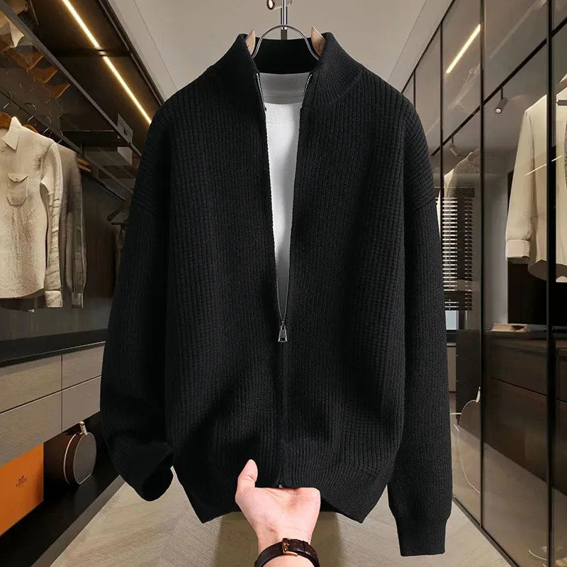 Versatile Solid Color Zipper Cardigan Men's Sweater Autumn and Winter Slim Sweater Jacket Stand Collar Top
Versatile Solid Color Zipper Cardigan Men's Sweater Autumn and Winter Slim Sweater Jacket Stand Collar Top