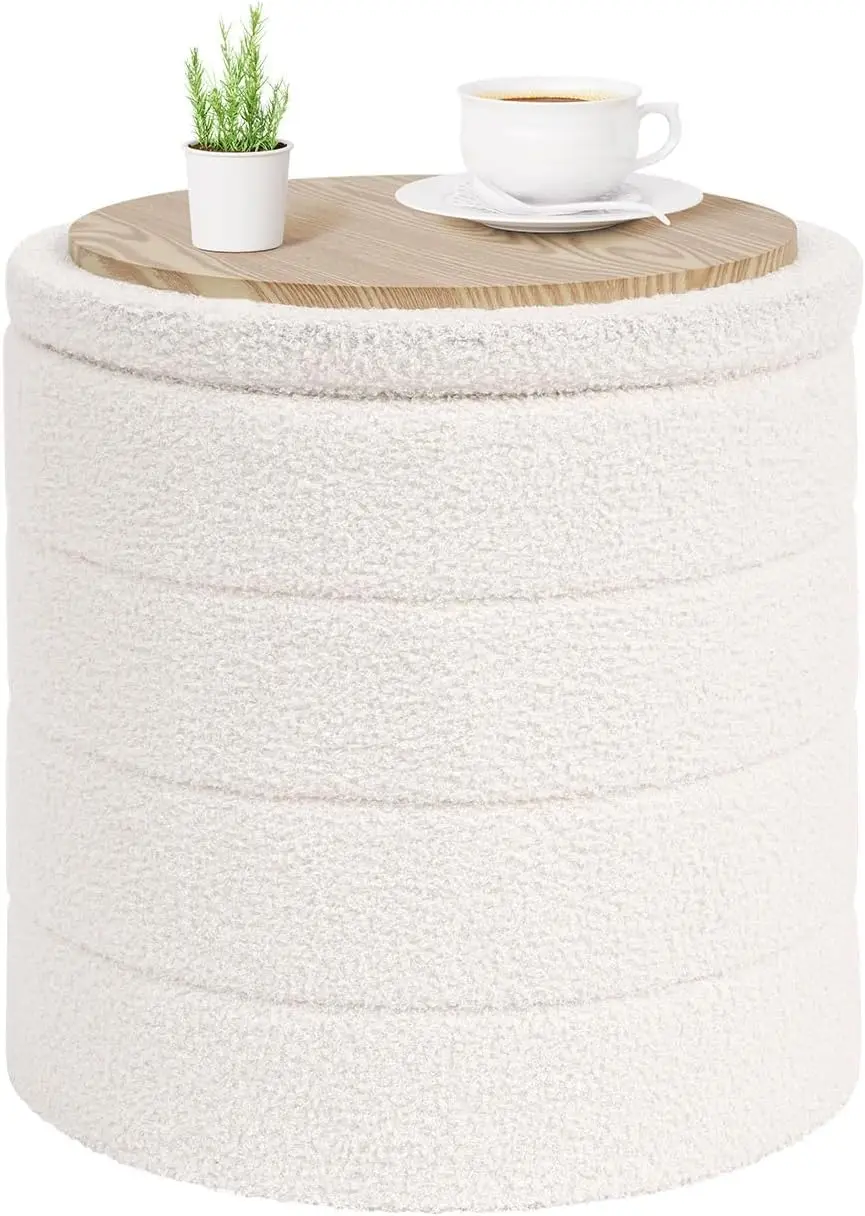 Round Velvet Sherpa Folding Ottoman Foot Rest Stool with Tray, Boucle Design for Living Room Bedroom Dorm in White
Round Velvet Sherpa Folding Ottoman Foot Rest Stool with Tray, Boucle Design for Living Room Bedroom Dorm in White