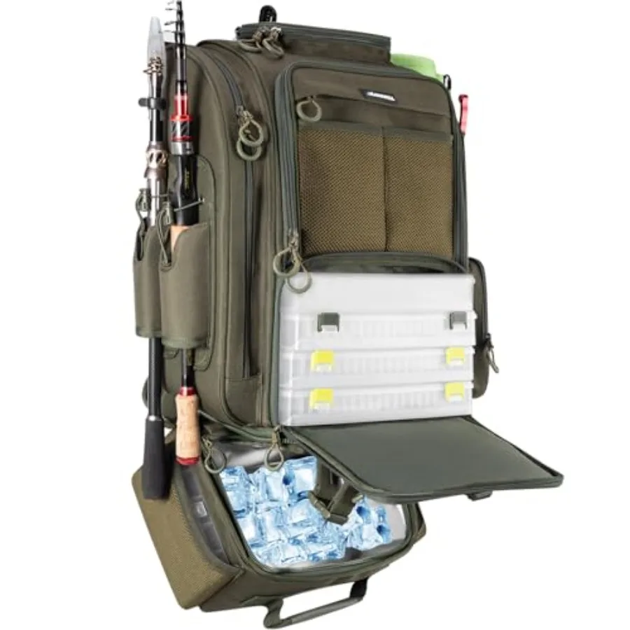Large Fishing Backpack with Cooler for 3 Tackle Boxes - Fishing Bag with Rod Holders for Camping and Hiking
Large Fishing Backpack with Cooler for 3 Tackle Boxes - Fishing Bag with Rod Holders for Camping and Hiking