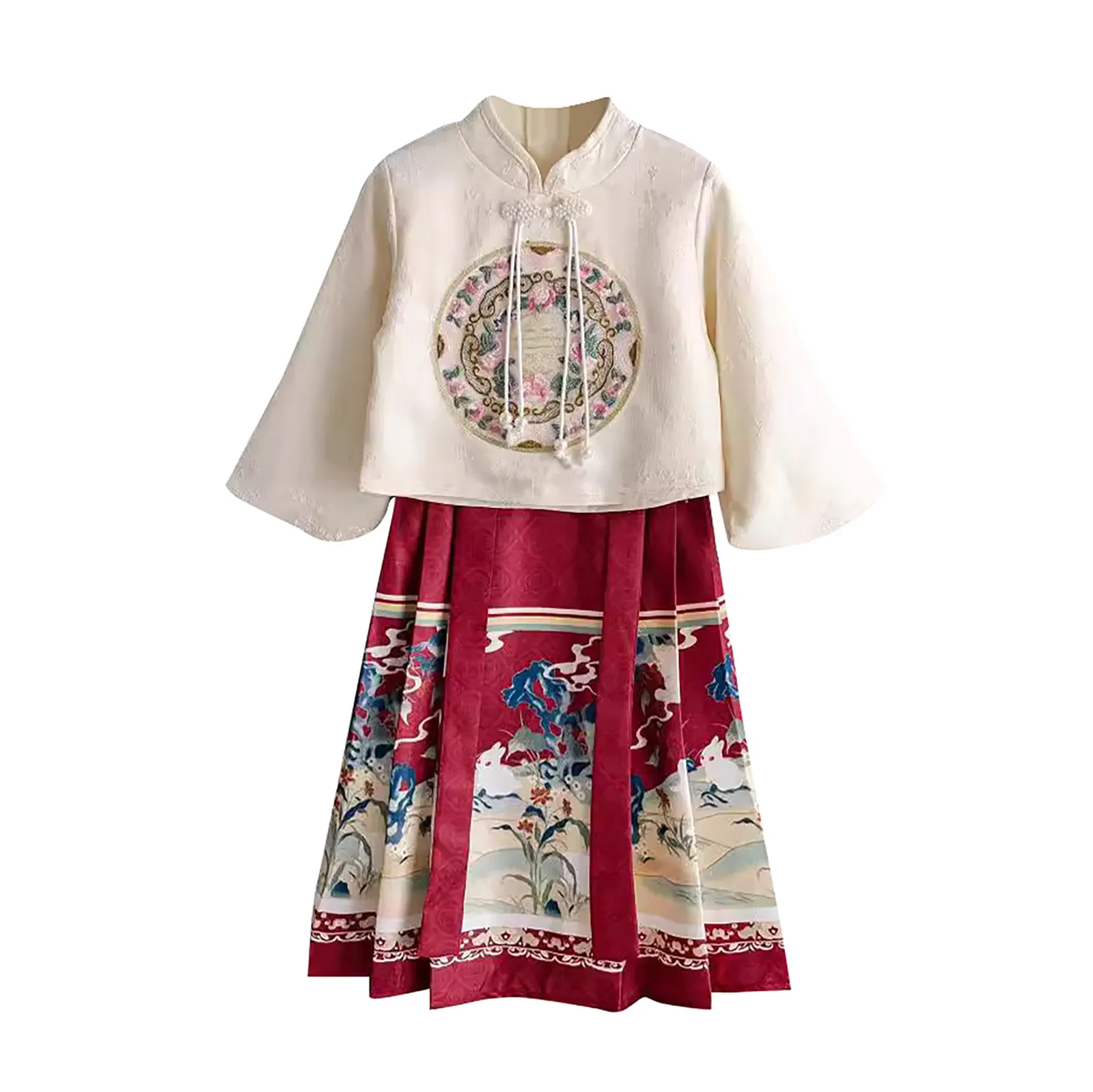 New In Summer Chinese Hanfu Dress For Girls Traditional Embroidery Horse-Face Skirt For Kids Princess Hanbok 2024
New In Summer Chinese Hanfu Dress For Girls Traditional Embroidery Horse-Face Skirt For Kids Princess Hanbok 2024