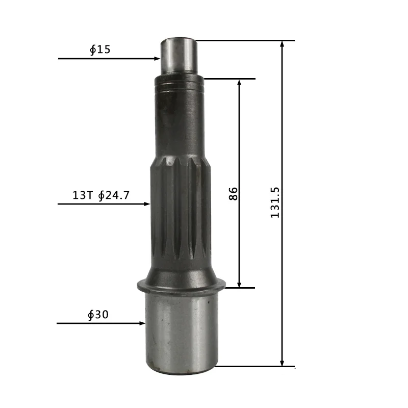 Suitable for Komatsu PC40-7, 50MR-2, Yuchai YC60-6 excavator travel motor gear pump shaft/motor shaft 15/13 teeth
Suitable for Komatsu PC40-7, 50MR-2, Yuchai YC60-6 excavator travel motor gear pump shaft/motor shaft 15/13 teeth