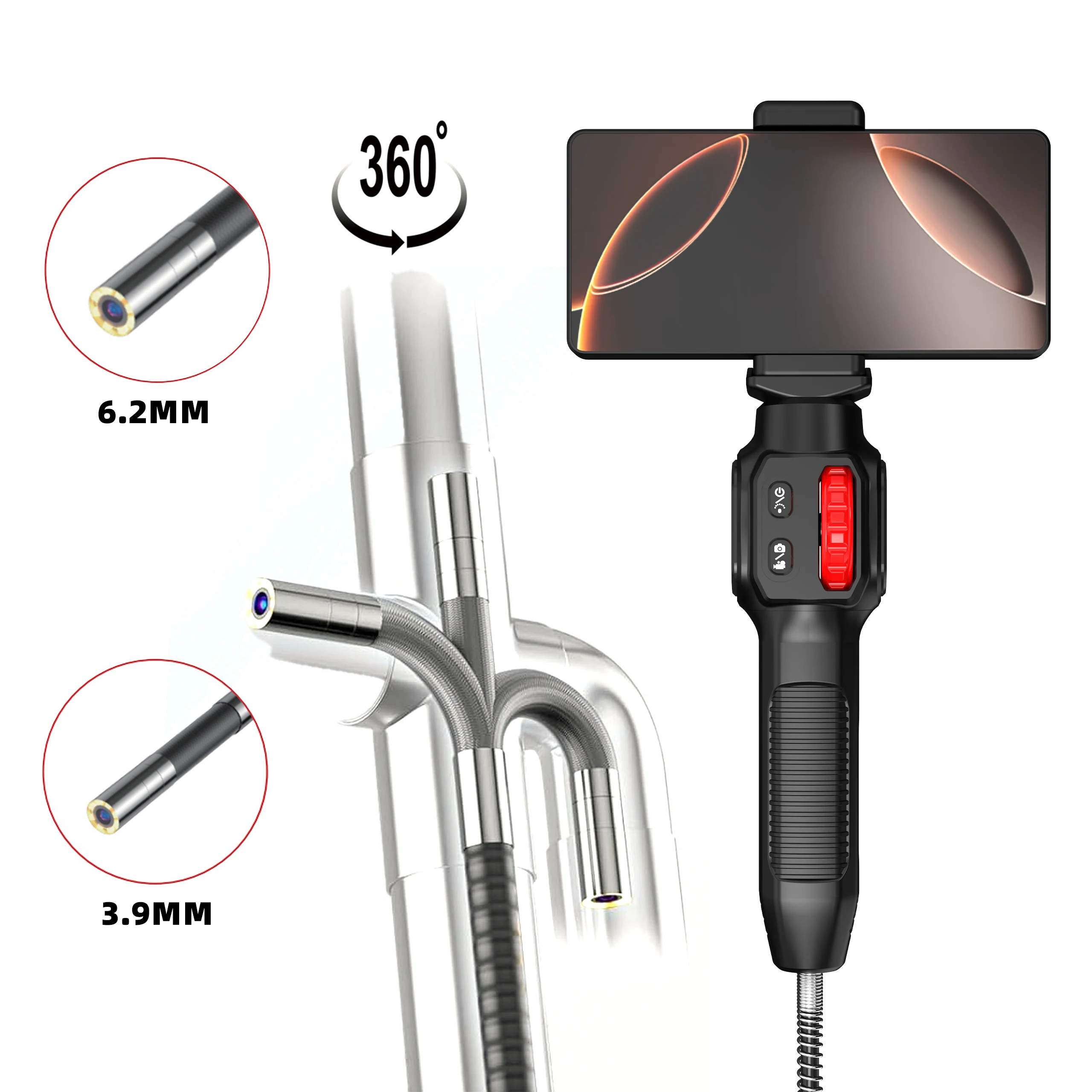 Industrial Articulated Automotive Endoscopic Endoscope Boroscope Channel Inspection 360 Degree Camera Joint 3.9mm 4mm 360° 6mm
Industrial Articulated Automotive Endoscopic Endoscope Boroscope Channel Inspection 360 Degree Camera Joint 3.9mm 4mm 360° 6mm