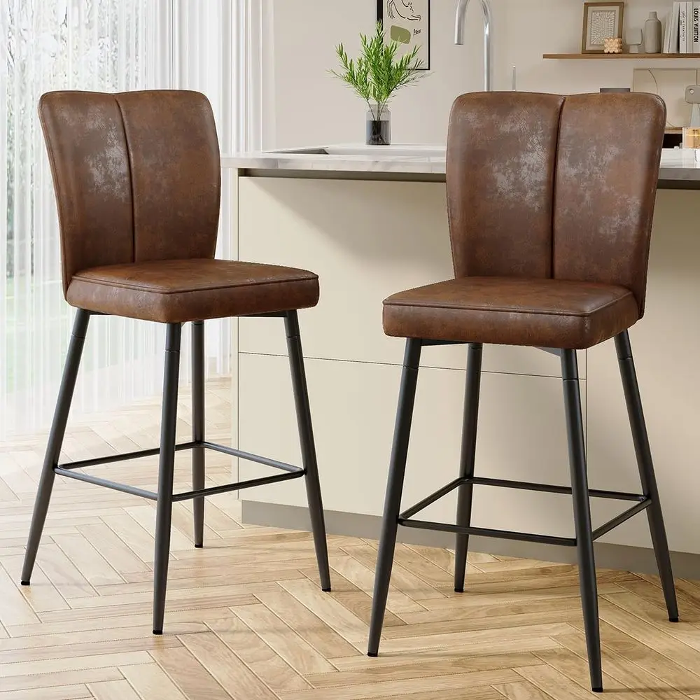 Set of 2 Brown Counter Height Bar Stools, 26.6 Leatherette Kitchen Island Chairs with Backrest, Suitable for Kitchen, Pub, Dinin
Set of 2 Brown Counter Height Bar Stools, 26.6 Leatherette Kitchen Island Chairs with Backrest, Suitable for Kitchen, Pub, Dinin