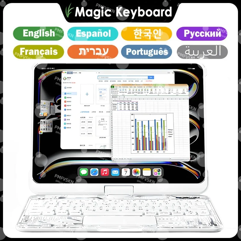 360° Magic Keyboard For iPad Air 7th 6th 11 13 Inch Tablet Case For iPad 11th A16 10th Gen For iPad Pro 11 12.9 13 2018-2024
360° Magic Keyboard For iPad Air 7th 6th 11 13 Inch Tablet Case For iPad 11th A16 10th Gen For iPad Pro 11 12.9 13 2018-2024