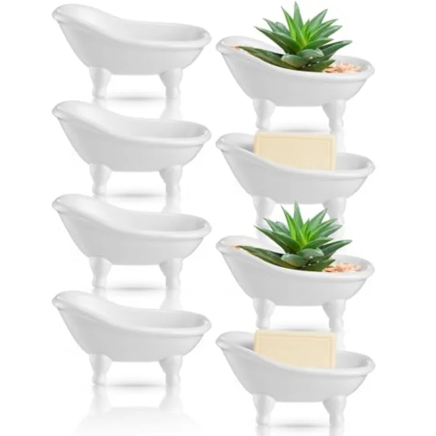 8 Pcs 5.6" Mini Bathtub Ceramic Planter Succulent Pot Bonsai Cactus Flower Vase Holder Decorative Organizer Soap Dish, White
8 Pcs 5.6" Mini Bathtub Ceramic Planter Succulent Pot Bonsai Cactus Flower Vase Holder Decorative Organizer Soap Dish, White