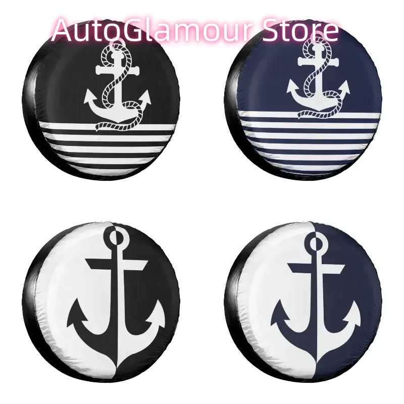 Nautical Black White Stripes And Black White Anchor Spare Tire Cover Case for Hummer Navy Car Wheel Protectors Accessories
Nautical Black White Stripes And Black White Anchor Spare Tire Cover Case for Hummer Navy Car Wheel Protectors Accessories
