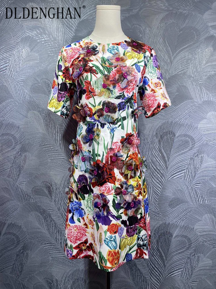 DLDENGHAN Women's O-Neck Short Sleeves Beading Appliques Flowers Print Vintage Mini Dresses Fashion Spring New
DLDENGHAN Women's O-Neck Short Sleeves Beading Appliques Flowers Print Vintage Mini Dresses Fashion Spring New