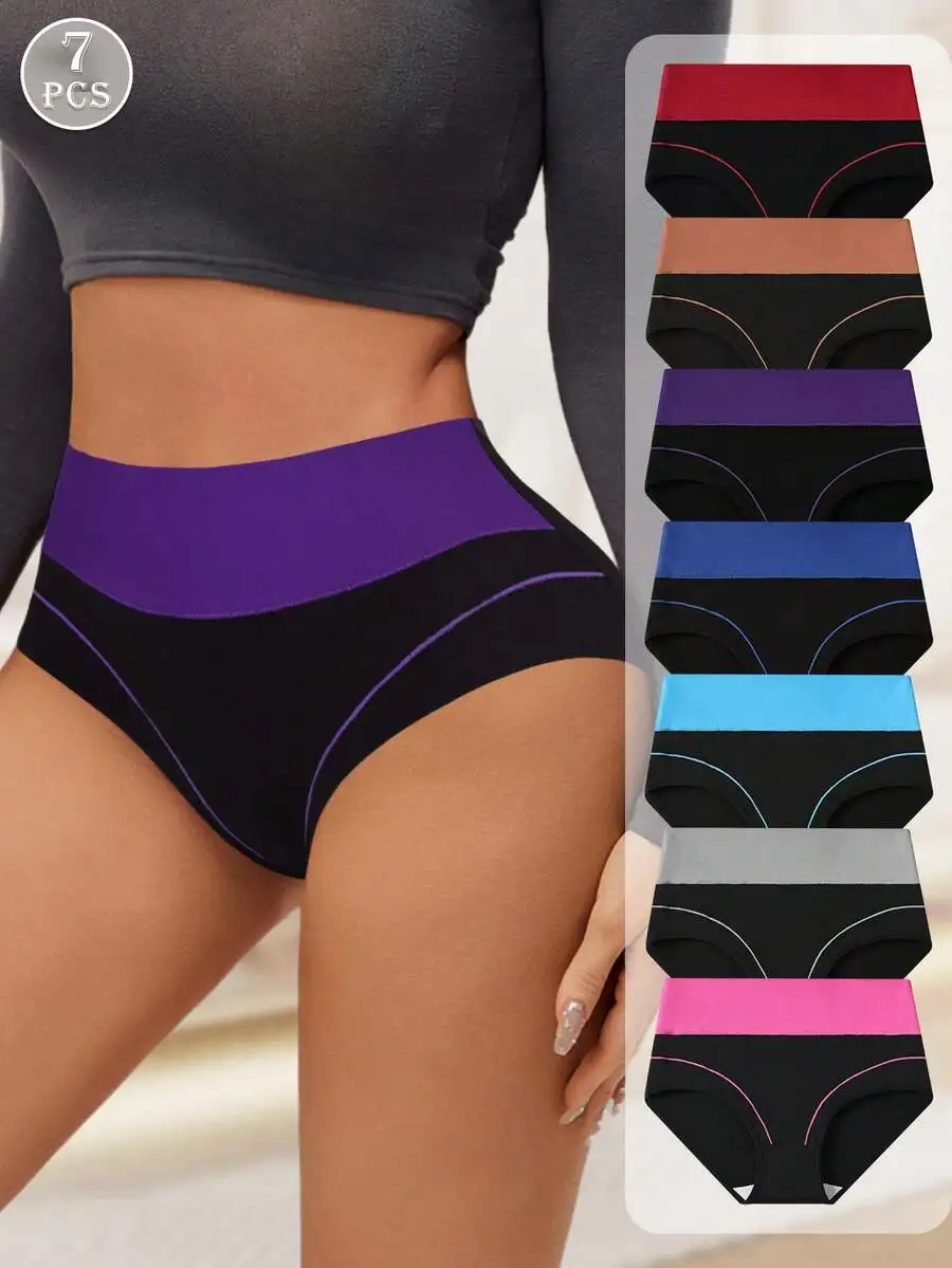 7 Pcs High Waist Color Block Women Underwear Soft Comfortable Plus Size Panties
7 Pcs High Waist Color Block Women Underwear Soft Comfortable Plus Size Panties