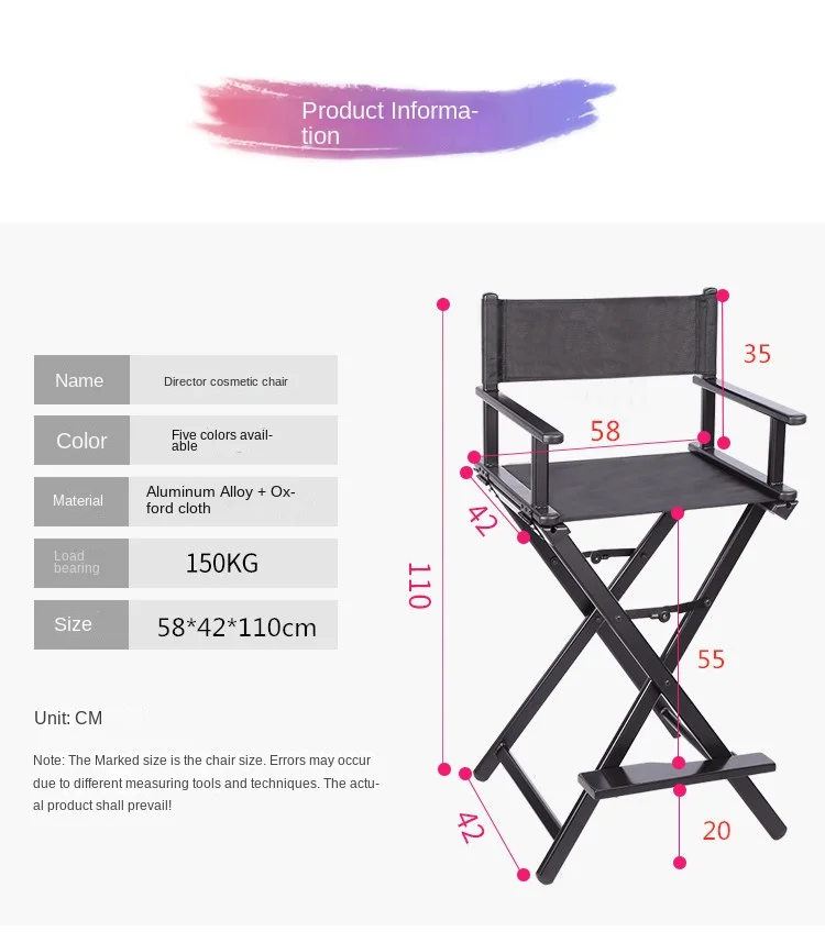Foldable Small Packaging Professional Aluminum Alloy Folding Chair Outdoor Makeup Chair
Foldable Small Packaging Professional Aluminum Alloy Folding Chair Outdoor Makeup Chair