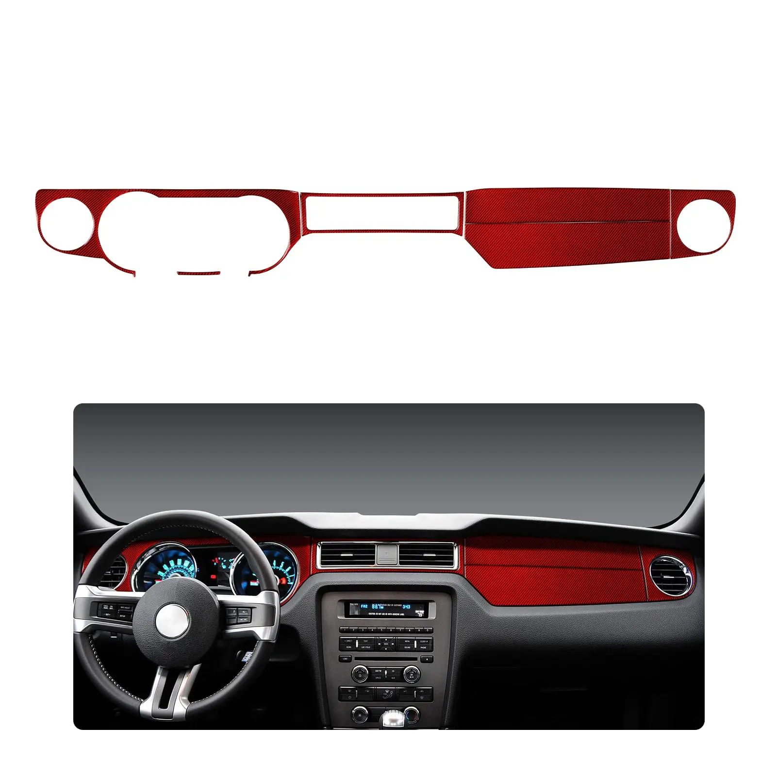 Red Carbon Fiber Dashboard Trim Cover For Ford Mustang 2009–2014 Center Console Interior Decor Panel
Red Carbon Fiber Dashboard Trim Cover For Ford Mustang 2009–2014 Center Console Interior Decor Panel