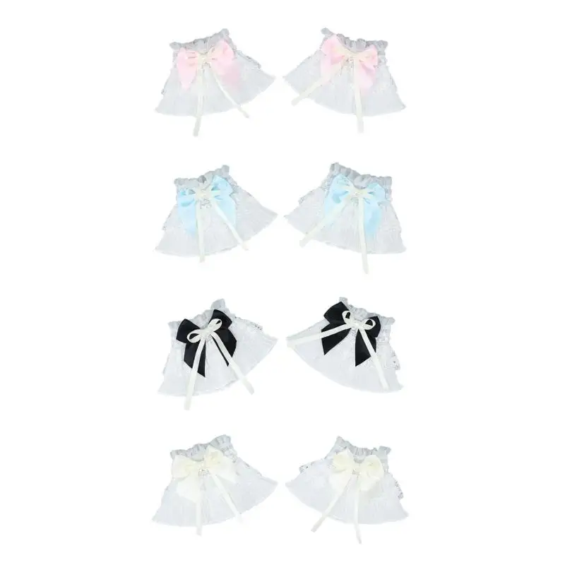 Elastic Pleated Detachable Wrist Cuffs Lightweight Lace Ruffle Cuffs with Bowknot Woman Sweater Shirt Decor Accessory
Elastic Pleated Detachable Wrist Cuffs Lightweight Lace Ruffle Cuffs with Bowknot Woman Sweater Shirt Decor Accessory