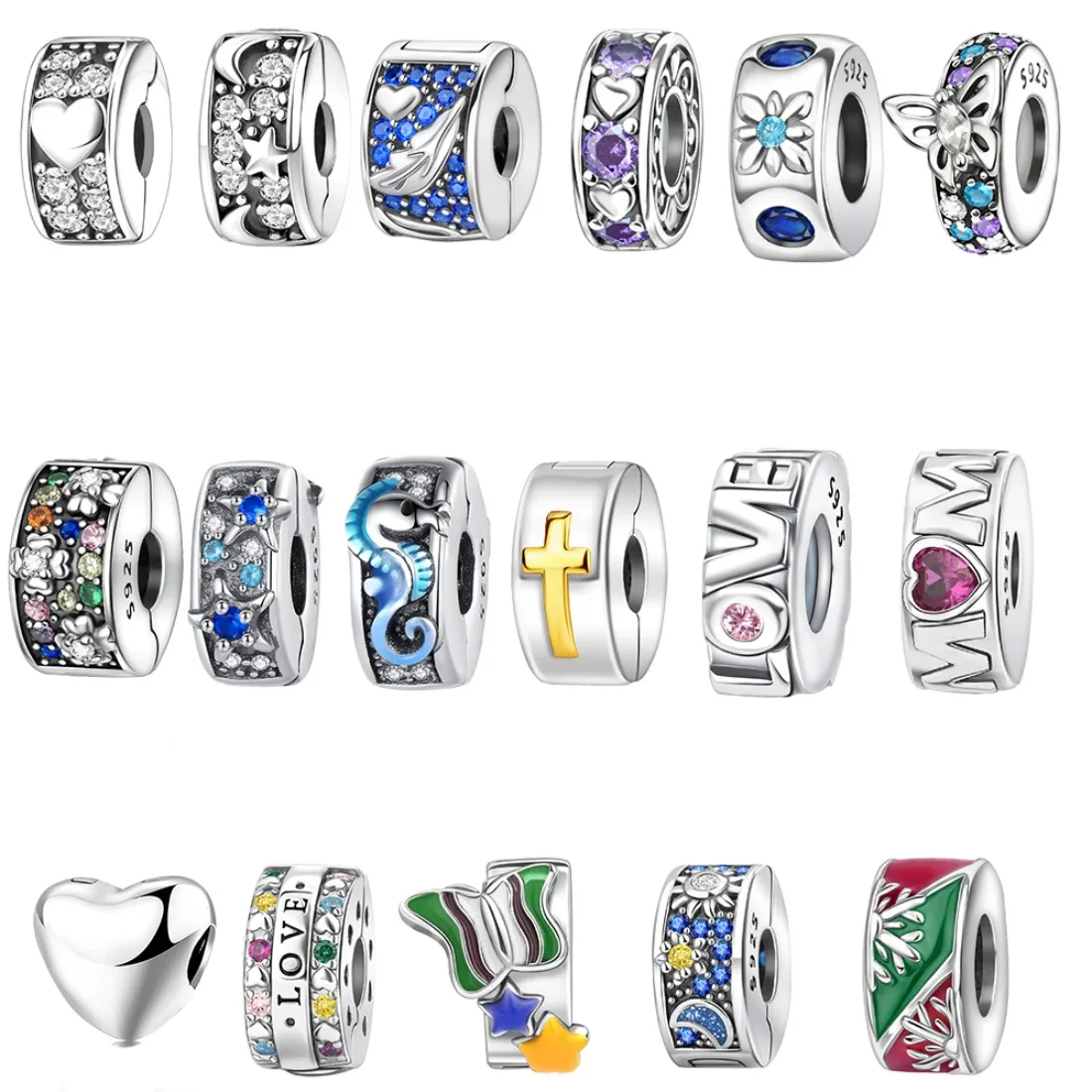 925 sterling silver pendant positioning buckle beads compatible with original bracelet necklace DIY jewelry gift
925 sterling silver pendant positioning buckle beads compatible with original bracelet necklace DIY jewelry gift