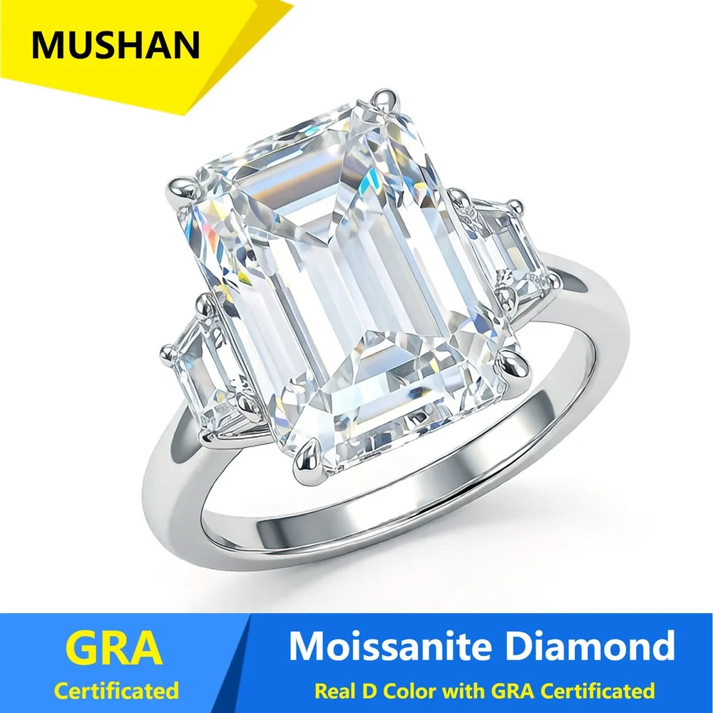 MUSHAN Luxury Jewelry 925 Sterling Silver Ring Band Women 10ct 10x14mm Certificated Moissanite Diamond D Color Ring Fine Jewelry
MUSHAN Luxury Jewelry 925 Sterling Silver Ring Band Women 10ct 10x14mm Certificated Moissanite Diamond D Color Ring Fine Jewelry