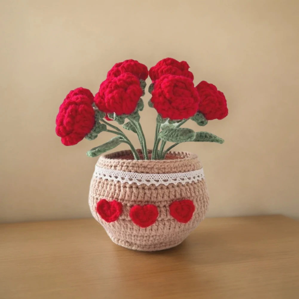 Набор для вязания крючком DIY: милые растения в горшках, вязаные вручную, для детей (Красная роза)
Набор для вязания крючком DIY: милые растения в горшках, вязаные вручную, для детей (Красная роза)