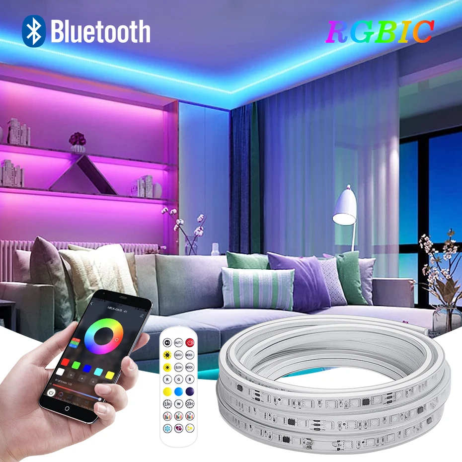 110V / 220V Dreamcolor Светодиодные штриховые лампы SMD 5050 RGBIC LED с управлением Bluetooth Smart RGB с наружной домашней одеждой
110V / 220V Dreamcolor Светодиодные штриховые лампы SMD 5050 RGBIC LED с управлением Bluetooth Smart RGB с наружной домашней одеждой