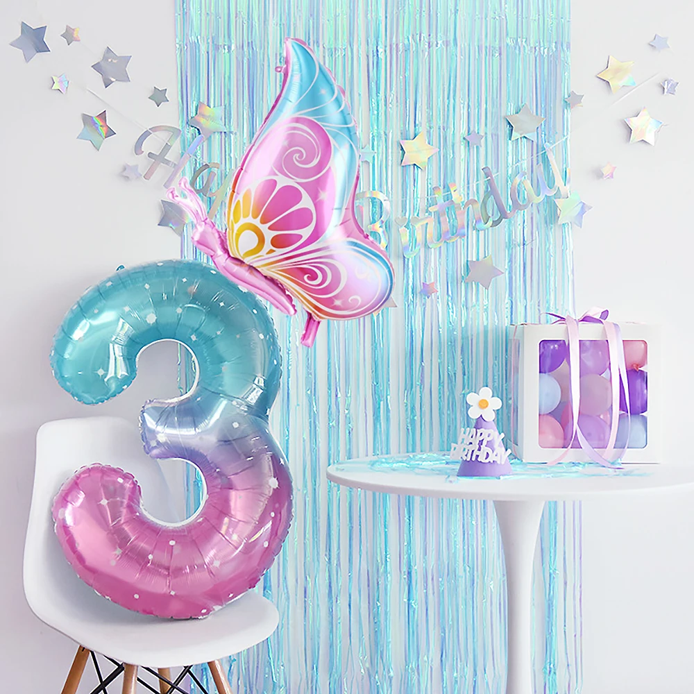 40Inch Butterfly Gradient Number Foil Balloon 0-9 Digital Helium Balloon Wedding Birthday Party Decorations Shower Large Figures
40Inch Butterfly Gradient Number Foil Balloon 0-9 Digital Helium Balloon Wedding Birthday Party Decorations Shower Large Figures