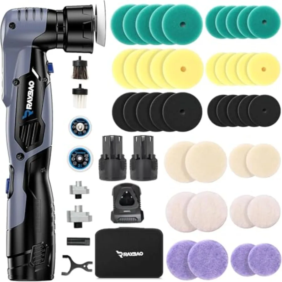 12V Cordless Mini Polisher 2/1.5-inch Backing Plates Dual DA/RO Modes 53 All-Inclusive Accessories and 6 Variable Speeds. A Ver
12V Cordless Mini Polisher 2/1.5-inch Backing Plates Dual DA/RO Modes 53 All-Inclusive Accessories and 6 Variable Speeds. A Ver