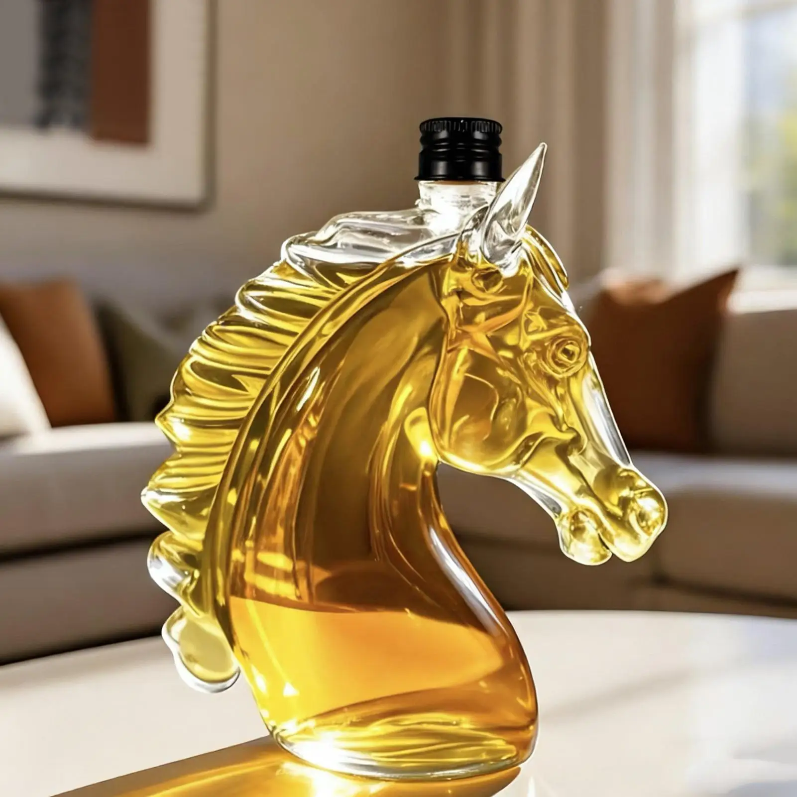 Whiskey Decanter 350ml Horse Head Shape Bar Tool Glass Whiskey Wine Decanter Bottle for Father Men Husband Dad Boyfriend Him
Whiskey Decanter 350ml Horse Head Shape Bar Tool Glass Whiskey Wine Decanter Bottle for Father Men Husband Dad Boyfriend Him