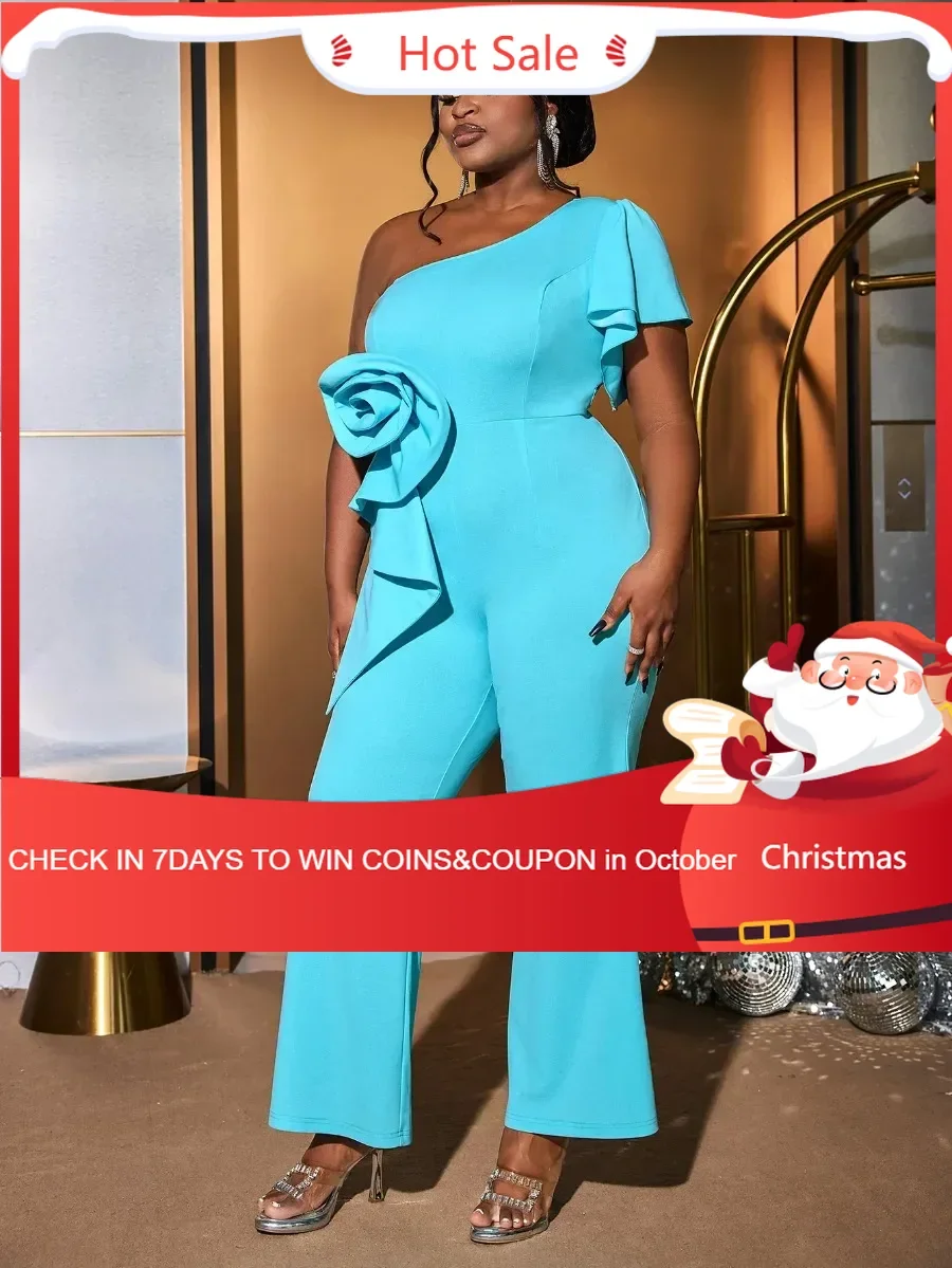 Customized Customized Stylish Women Sexy One Shoulder Big Flower Elegant Blue Jumpsuit Wide Leg Urban Casual Office Street Trend
Customized Customized Stylish Women Sexy One Shoulder Big Flower Elegant Blue Jumpsuit Wide Leg Urban Casual Office Street Trend