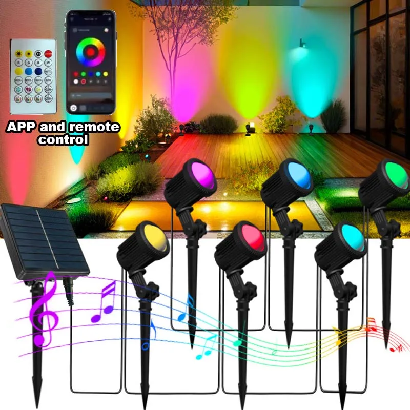 RGB Solar Spot Lights Outdoor Color Changing Landscape Lighting IP65 Waterproof APP and Remote Control SpotLights Garden Pathway
RGB Solar Spot Lights Outdoor Color Changing Landscape Lighting IP65 Waterproof APP and Remote Control SpotLights Garden Pathway