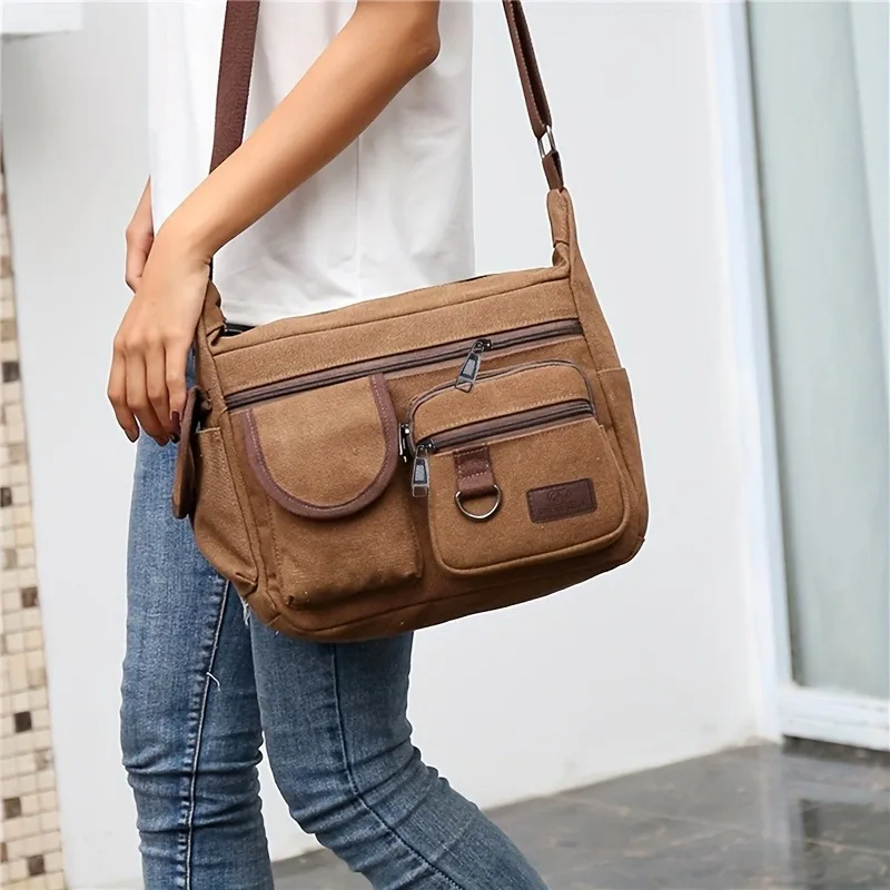 Men's Shoulder Bag New Canvas Large Capacity Shoulder Bag Multi-pocket Messenger Bag For Student Travel Casual Bag
Men's Shoulder Bag New Canvas Large Capacity Shoulder Bag Multi-pocket Messenger Bag For Student Travel Casual Bag