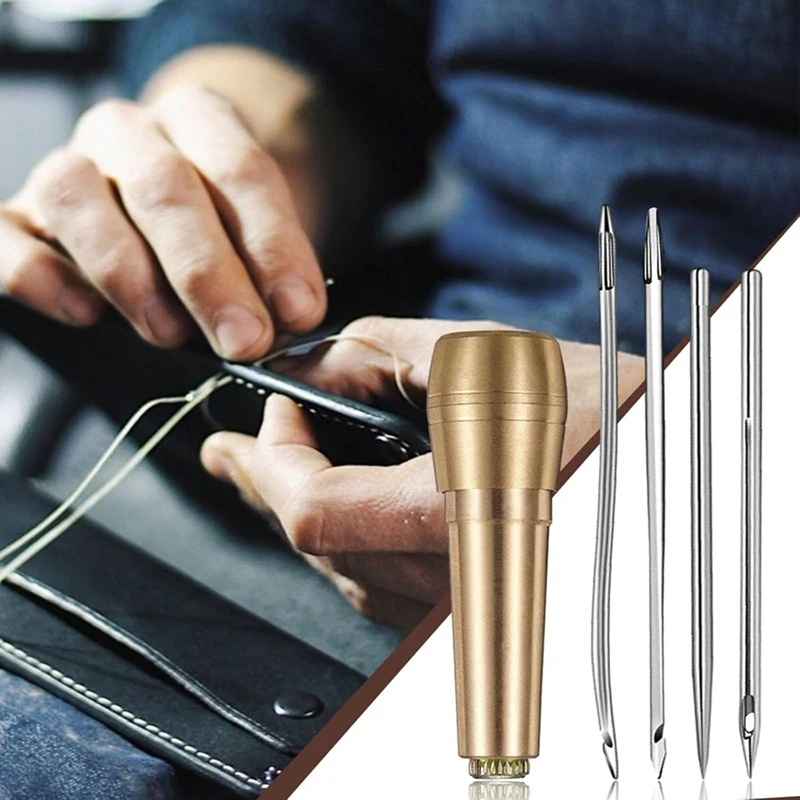 Sewing Awl Needles, 52Pcs Leather Sewing Kit 36Pcs Straight Needle + 12Pcs Curved Crochet Needle + 4Pcs Copper Handle
Sewing Awl Needles, 52Pcs Leather Sewing Kit 36Pcs Straight Needle + 12Pcs Curved Crochet Needle + 4Pcs Copper Handle